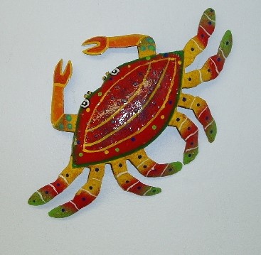 16" Red Crab Wall Decor